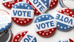 United States of America president voting 2020. Election voting buttons